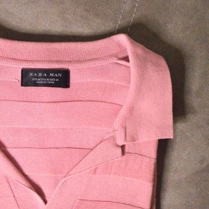 Salmon Knitted Polo Top